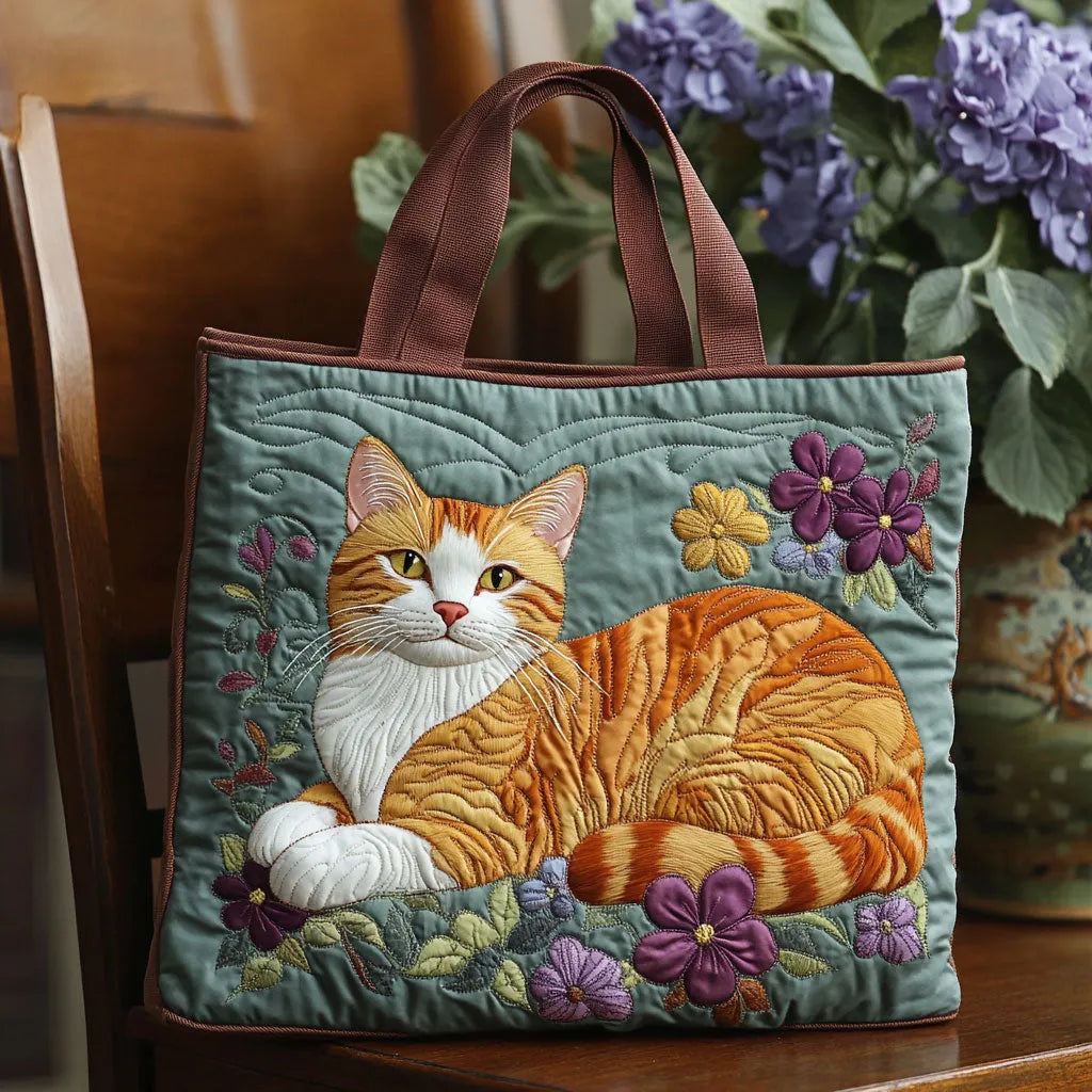Sac en Tissu Artisanale - Chat Orange