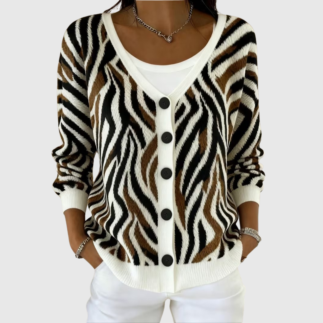 Cardigan en Maille Confortable avec Boutons