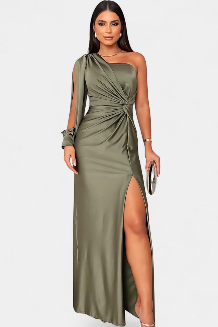 Gabrijela Robe Asymétrique avec Drapé sur une Épaule