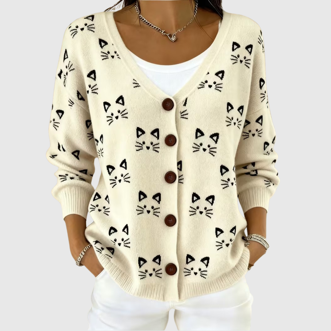 Cardigan en Maille Confortable avec Boutons