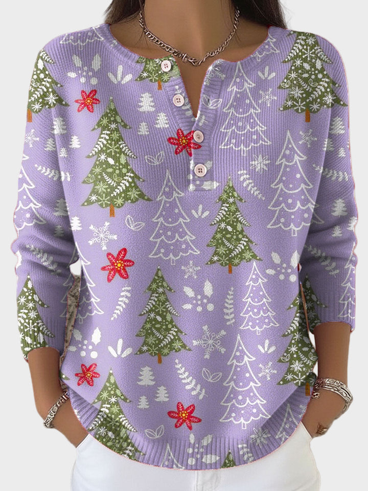 Iris | Pull de Noël au col boutonné