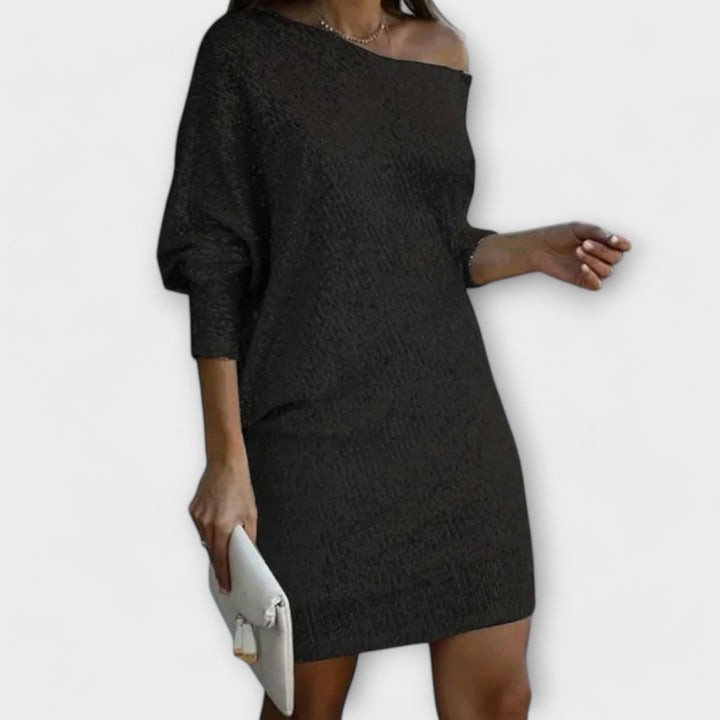 Jéssica – Robe Brillante à Épaules Dénudées