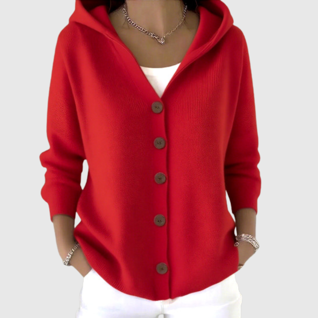 Cardigan Confortable avec Capuche en Maille