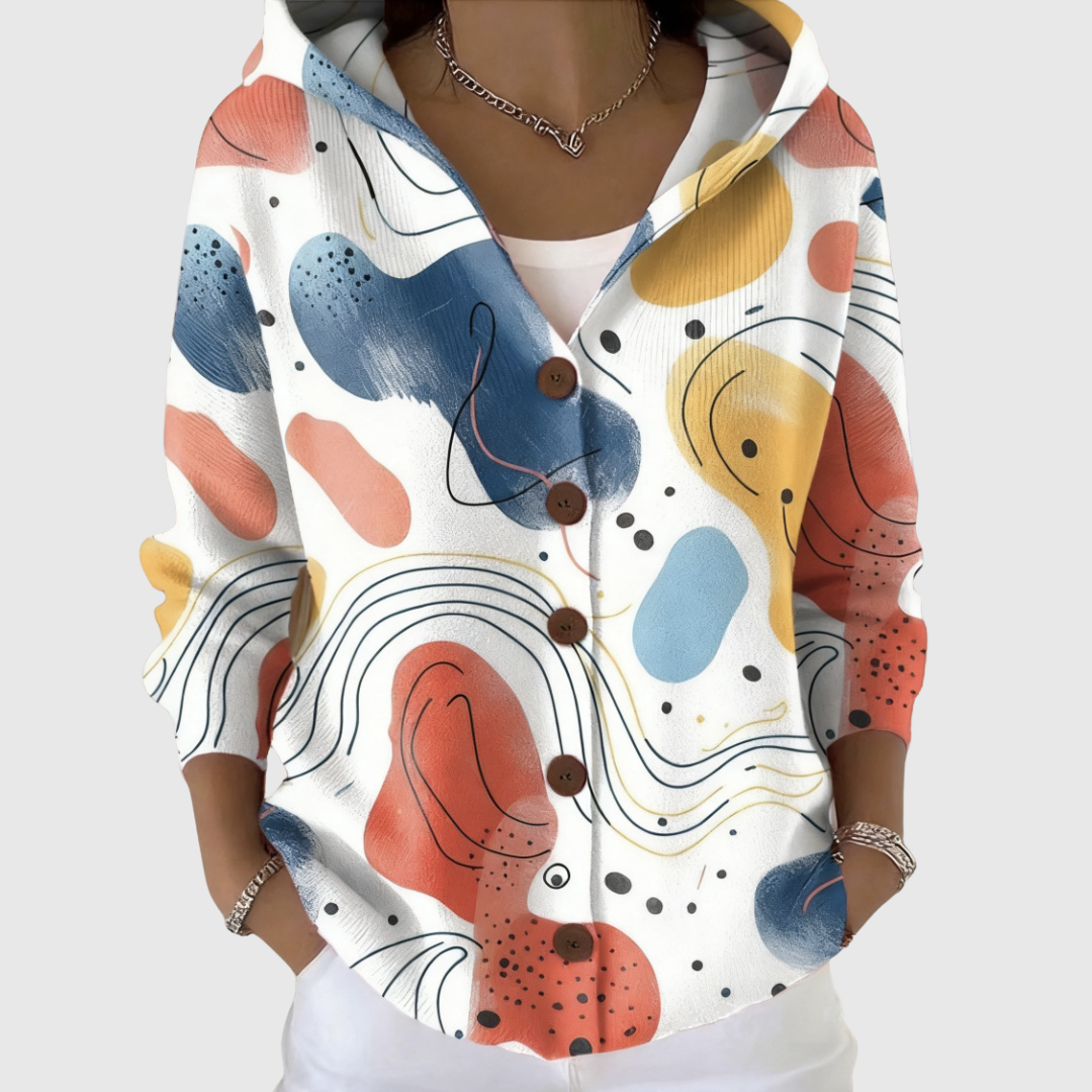 Cardigan Confortable avec Capuche en Maille
