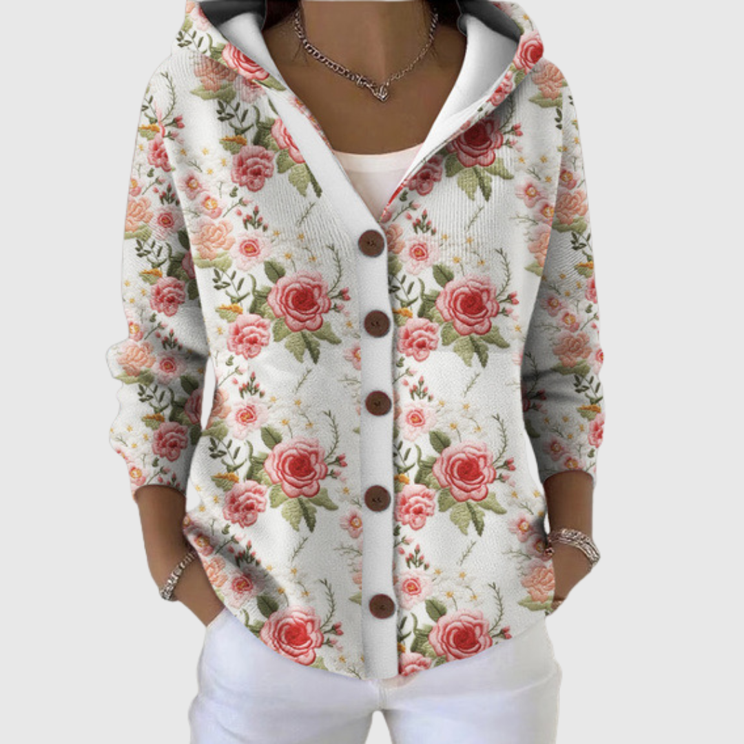 Cardigan Confortable avec Capuche en Maille