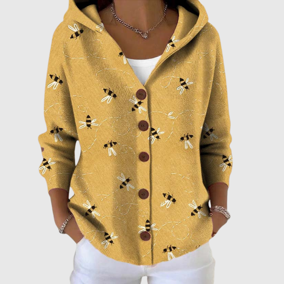 Cardigan Confortable avec Capuche en Maille