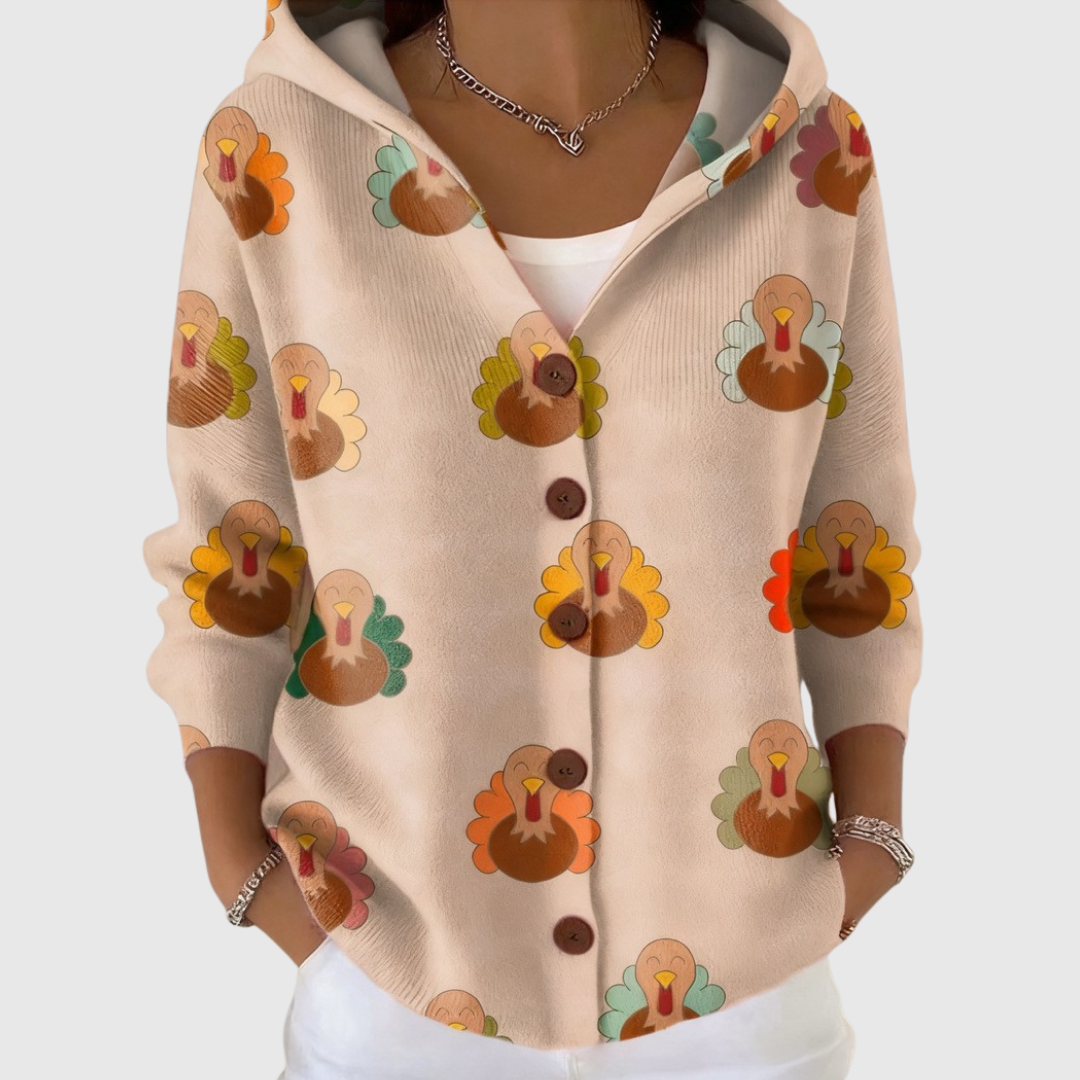 Cardigan Confortable avec Capuche en Maille