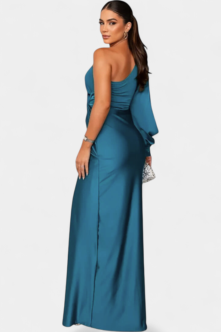 Robe Asymétrique Andrea avec Drapé sur une Épaule