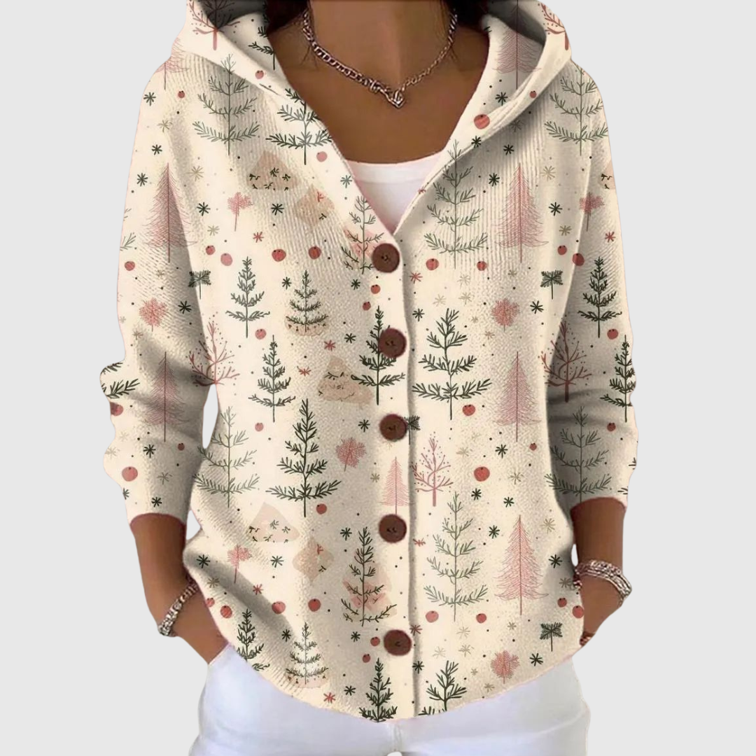 Cardigan Confortable avec Capuche en Maille