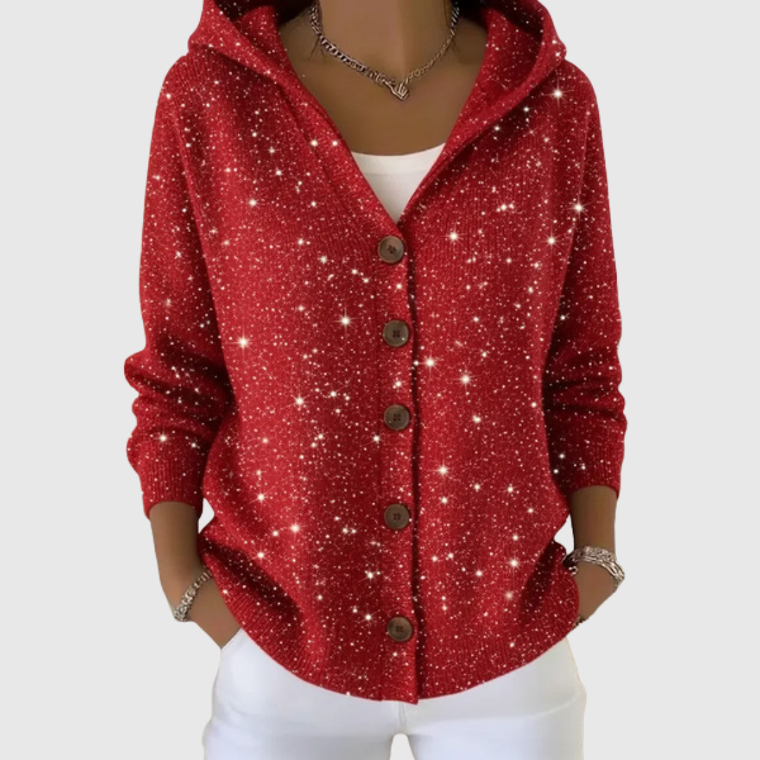 Cardigan Confortable avec Capuche en Tricot