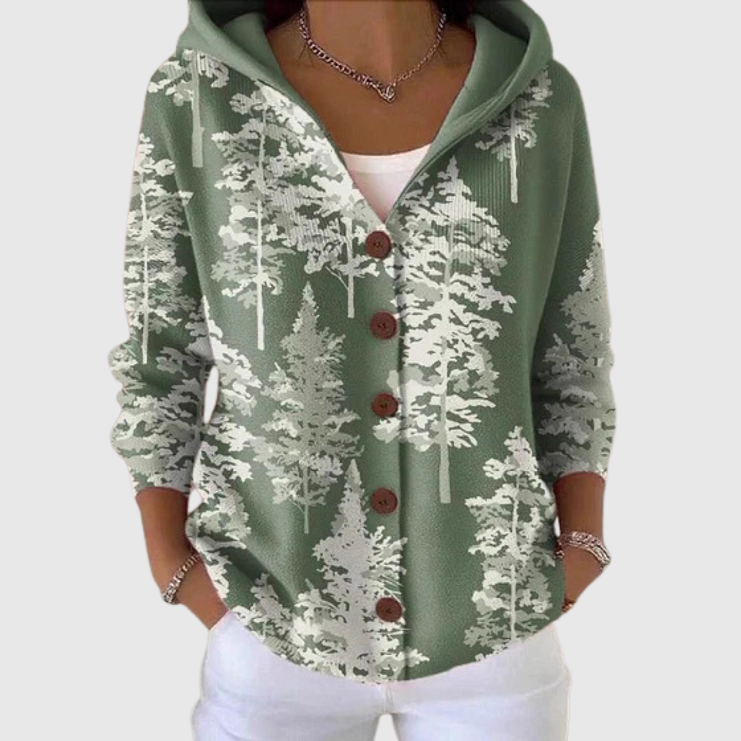 Cardigan Confortable avec Capuche en Maille