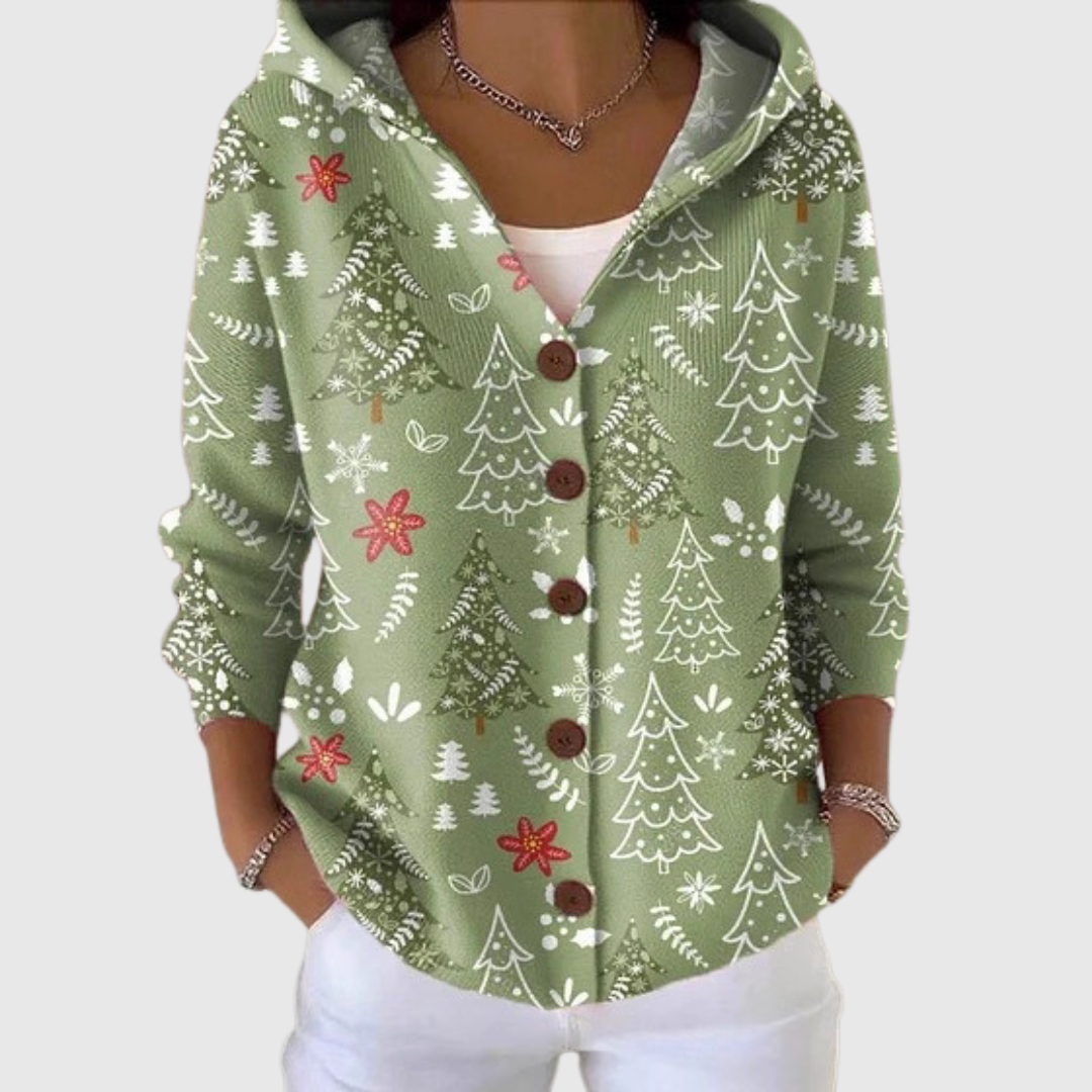Cardigan Confortable avec Capuche en Maille