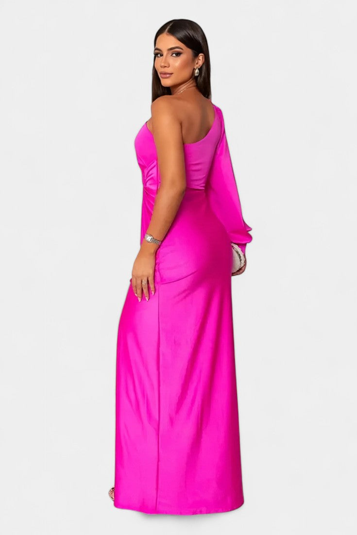 Gabrijela Robe Asymétrique avec Drapé sur une Épaule