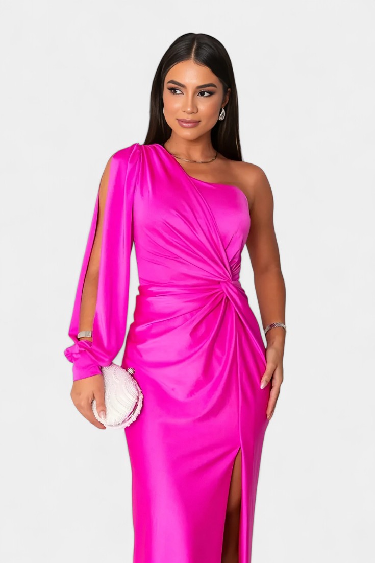Gabrijela Robe Asymétrique avec Drapé sur une Épaule