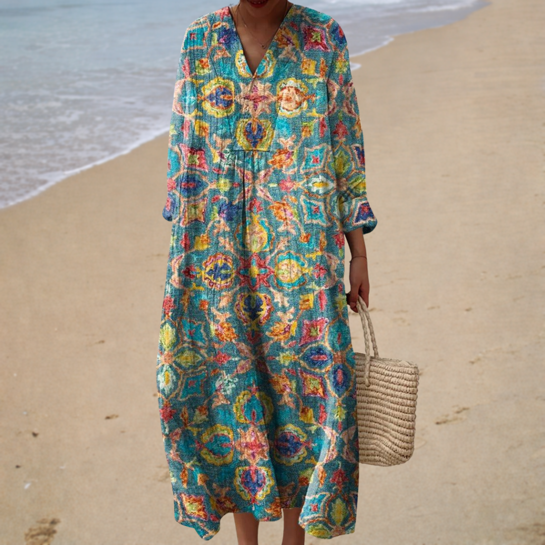 Robe d'Été Imprimée Flatteuse