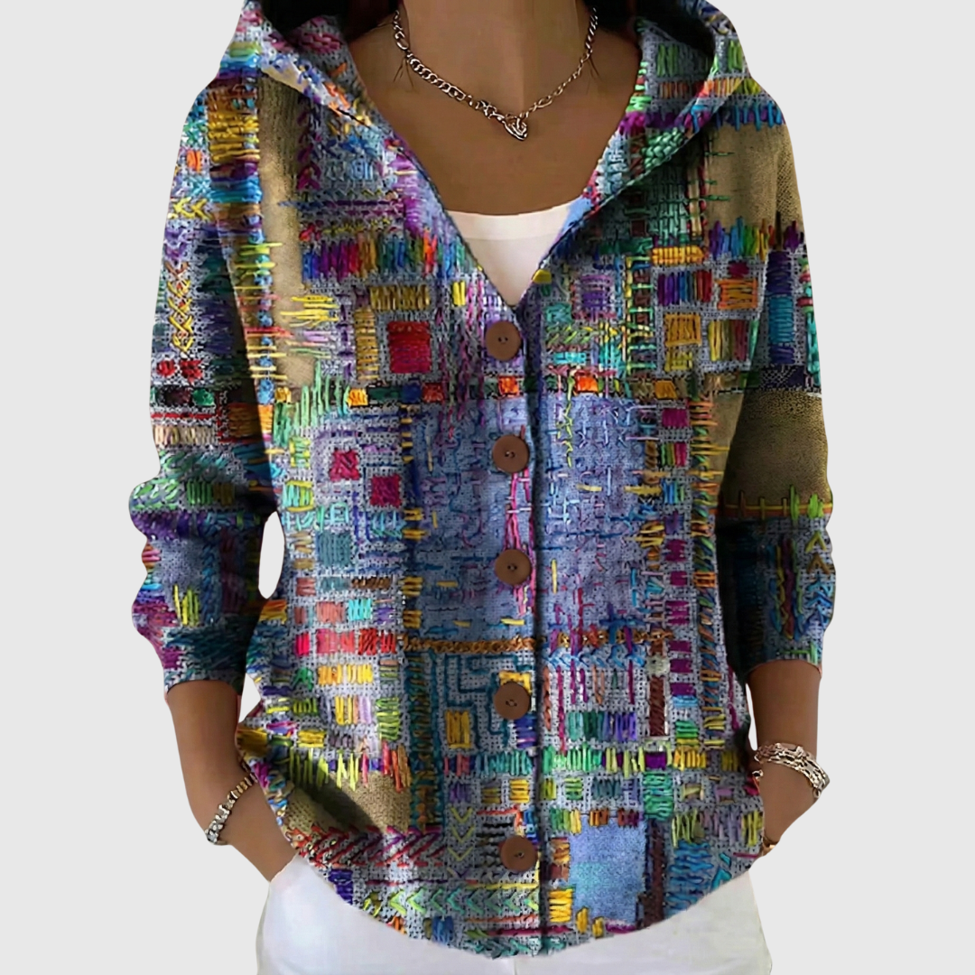 Cardigan Confortable avec Capuche en Maille