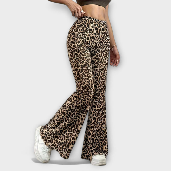 Soňa – Leopardí bootcut kalhoty