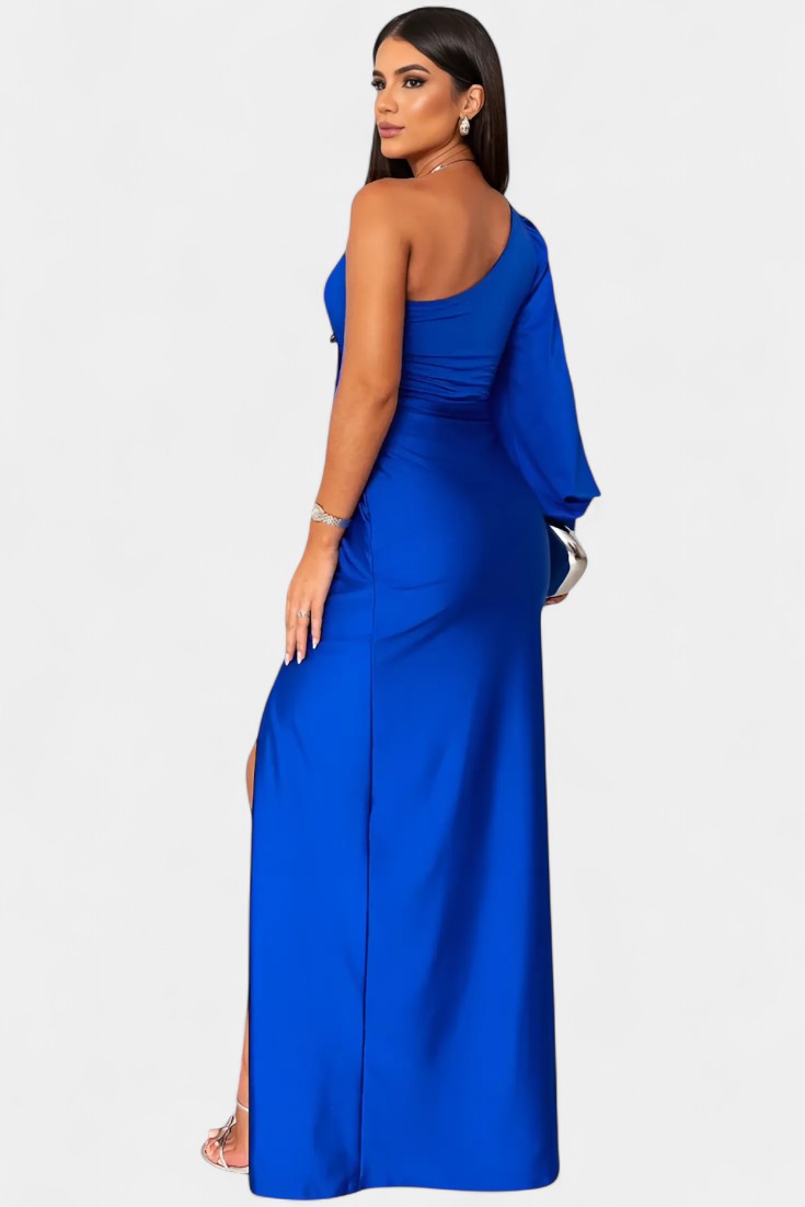 Robe Asymétrique Andrea avec Drapé sur une Épaule