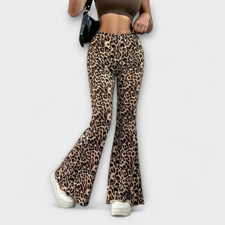 Soňa – Leopardí bootcut kalhoty