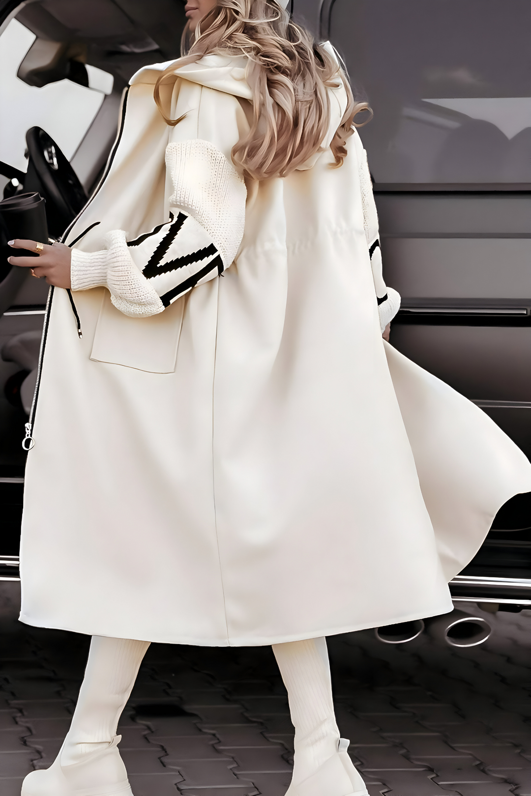 Éléna | Manteau long zippé à capuche