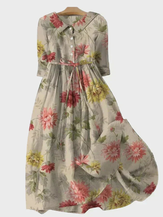 Robe Rétro avec Bouquet