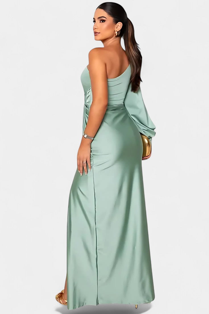 Gabrijela Robe Asymétrique avec Drapé sur une Épaule