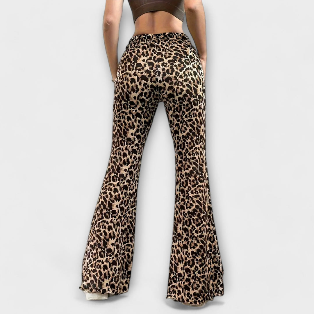 Soňa – Leopardí bootcut kalhoty