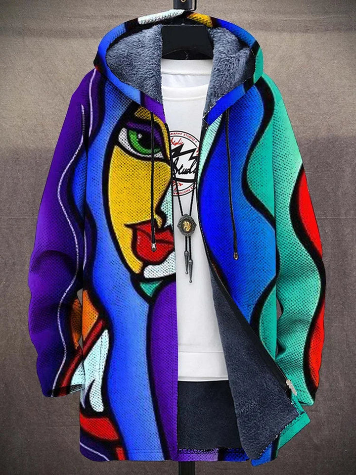 Manon | Cardigan au portrait abstrait