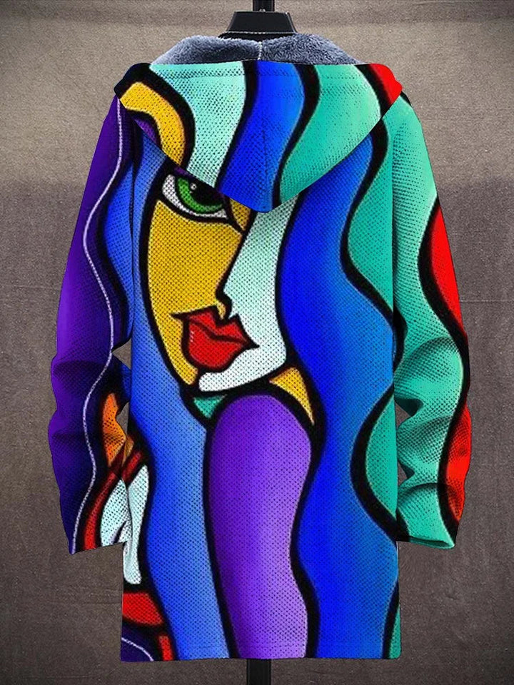 Manon | Cardigan au portrait abstrait