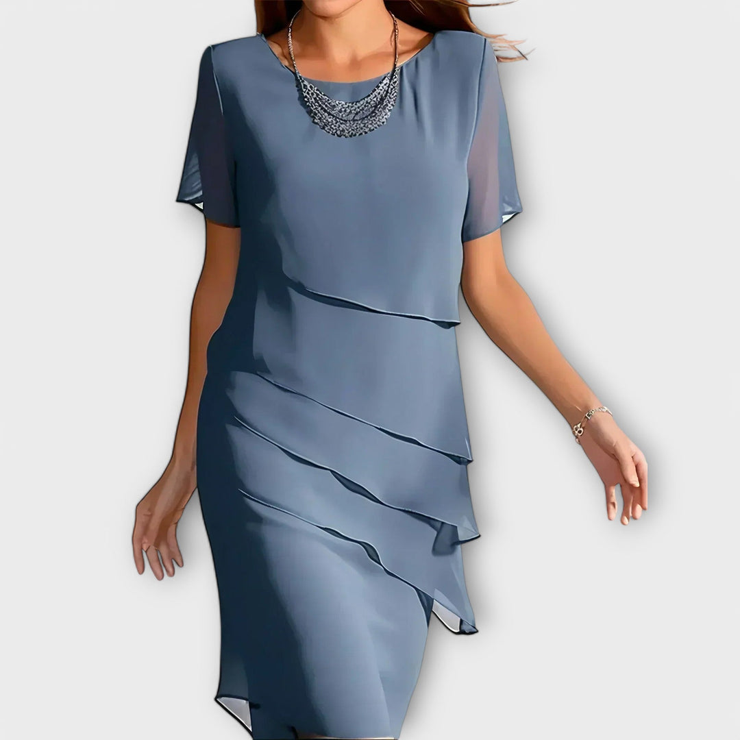 Iveta – Vrstvené midi šaty typu shift
