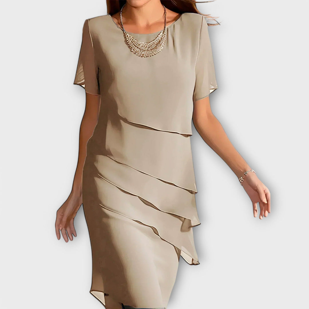 Iveta – Vrstvené midi šaty typu shift