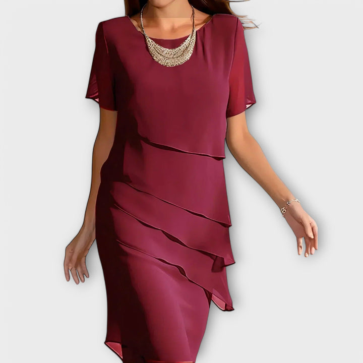 Iveta – Vrstvené midi šaty typu shift