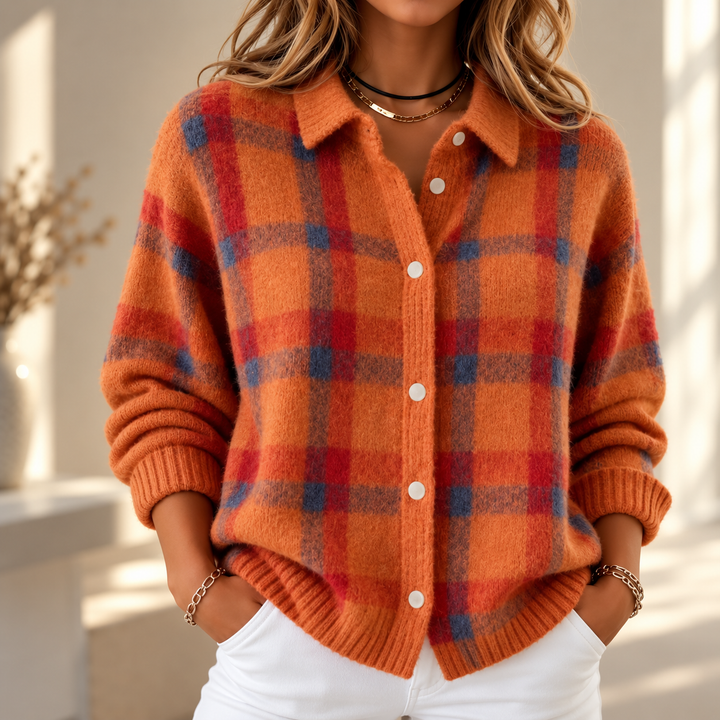 Ariane | Veste en tricot à carreaux
