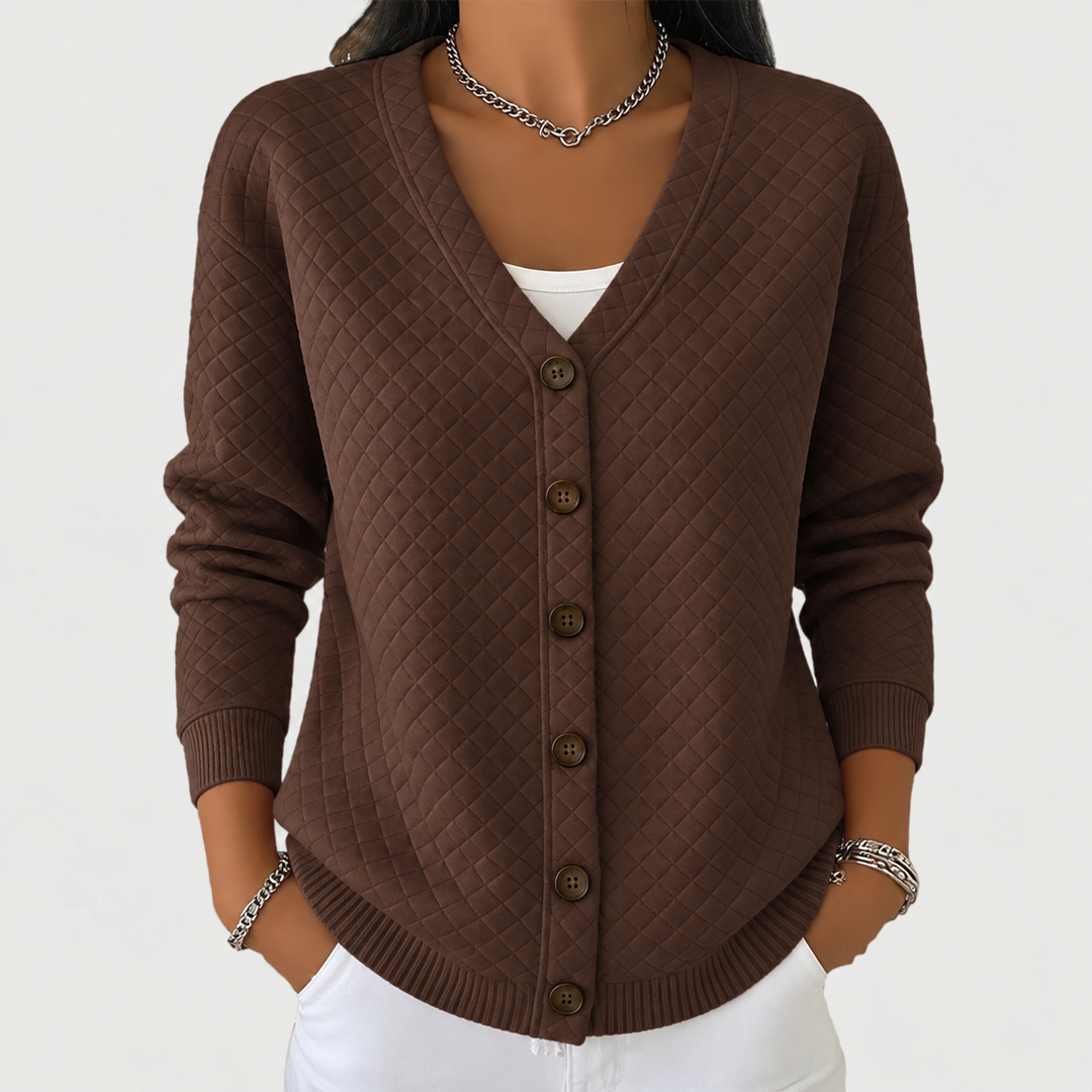Léonore | Veste en tricot matelassée avec boutons