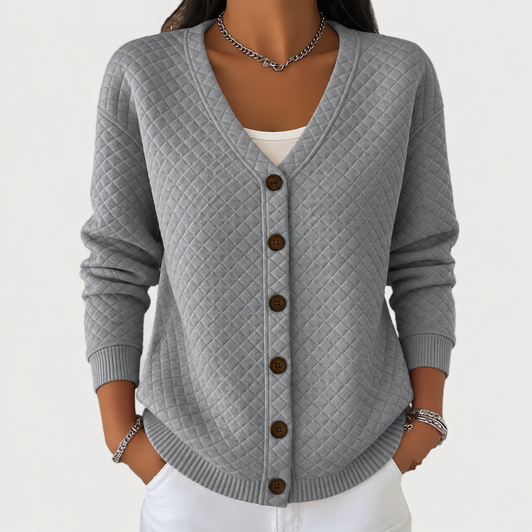 Léonore | Veste en tricot matelassée avec boutons