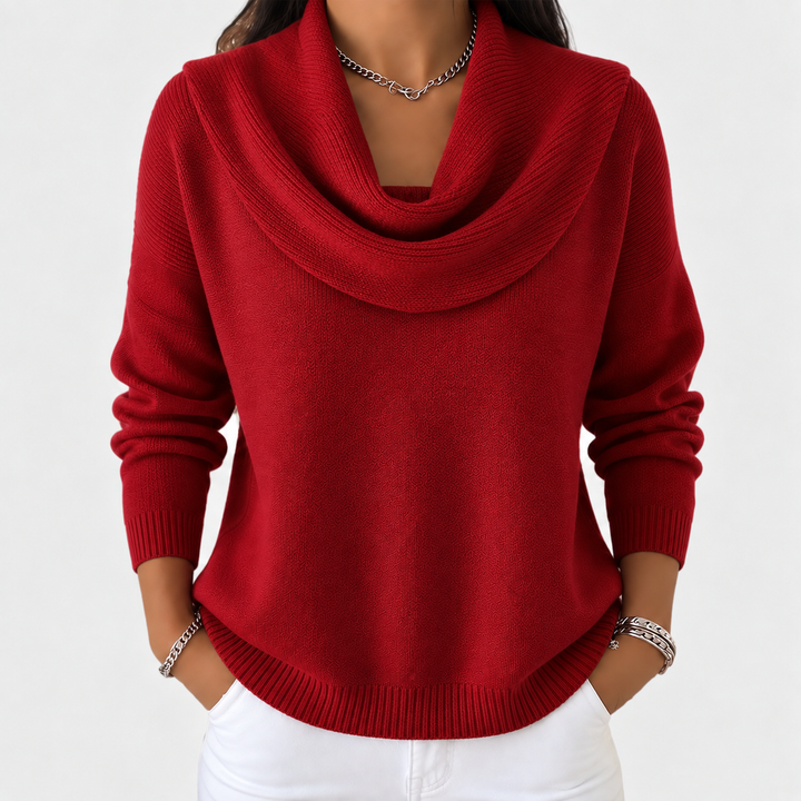 Julie | Pull à col drapé