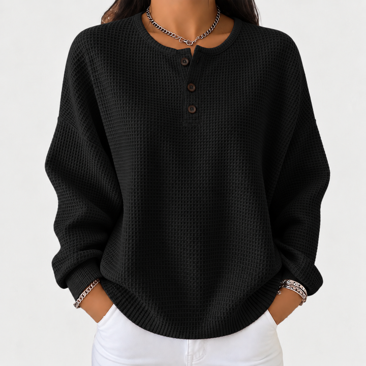 Sixtine | Sweat-shirt Henley gaufré