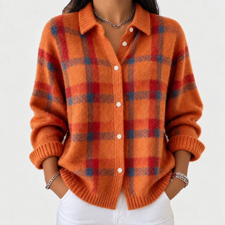 Ariane | Veste en tricot à carreaux