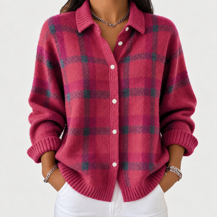 Ariane | Veste en tricot à carreaux