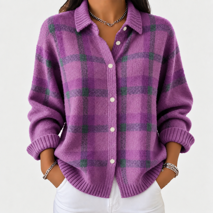 Ariane | Veste en tricot à carreaux