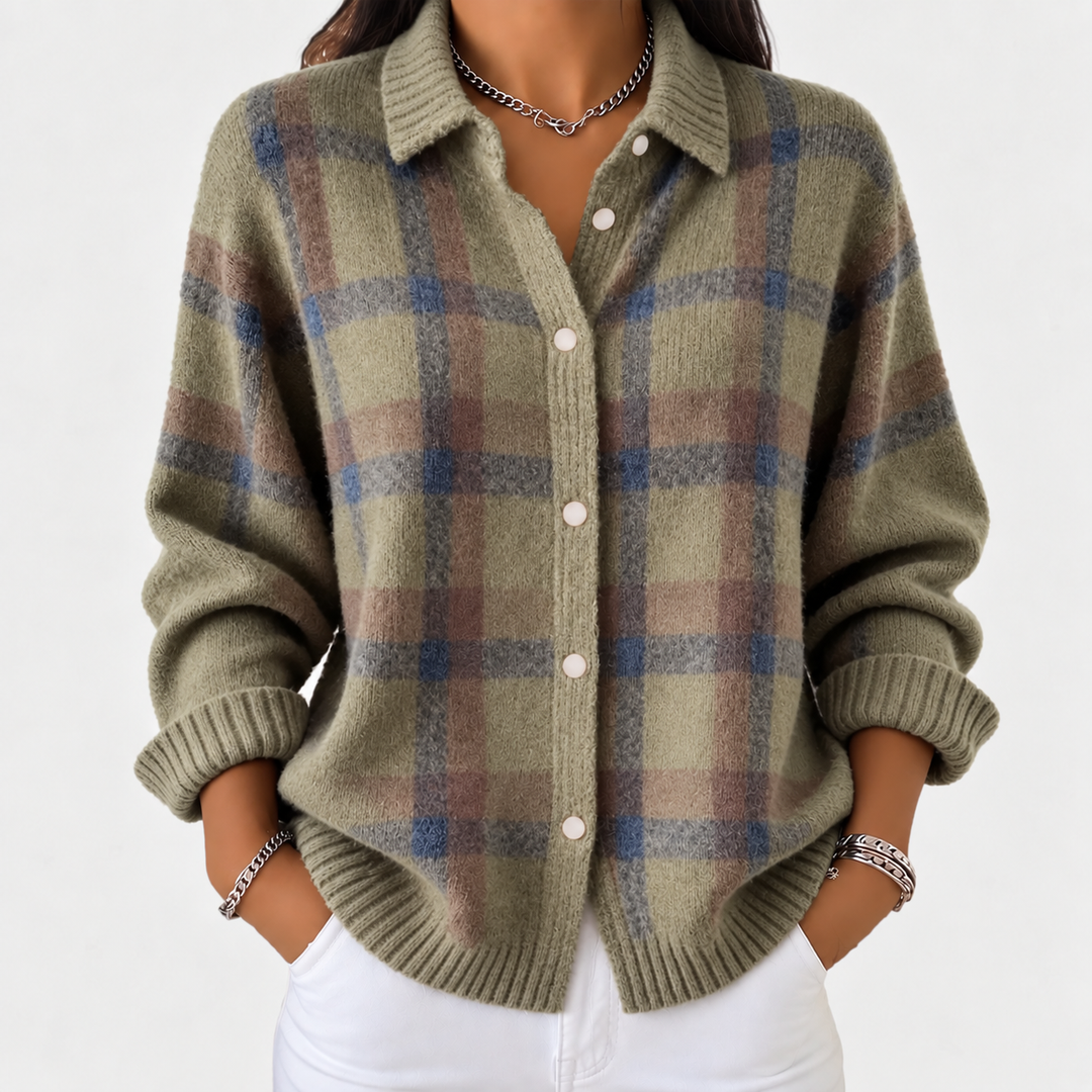 Ariane | Veste en tricot à carreaux