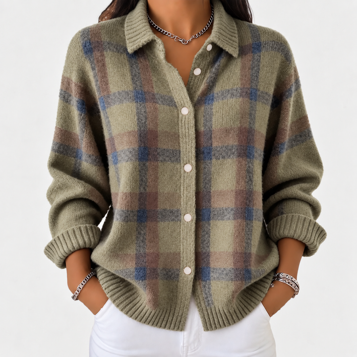 Ariane | Veste en tricot à carreaux