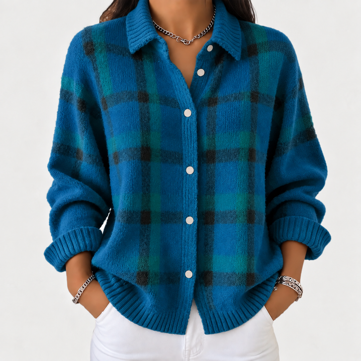 Ariane | Veste en tricot à carreaux