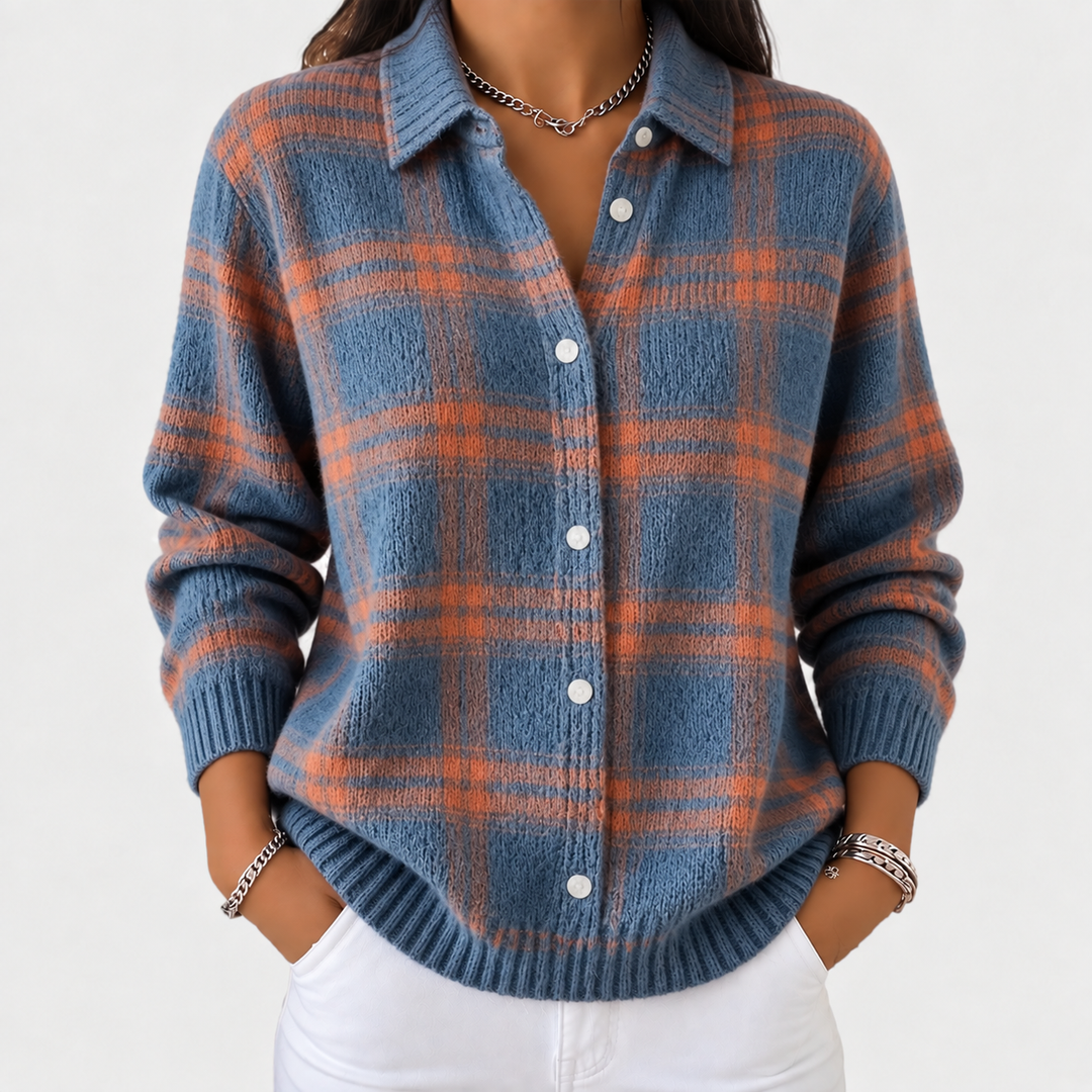 Ariane | Veste en tricot à carreaux