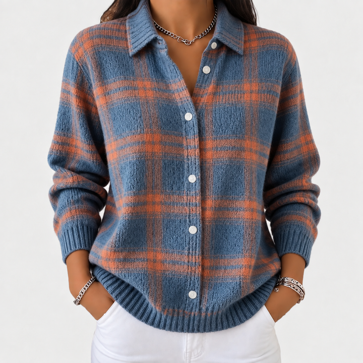 Ariane | Veste en tricot à carreaux