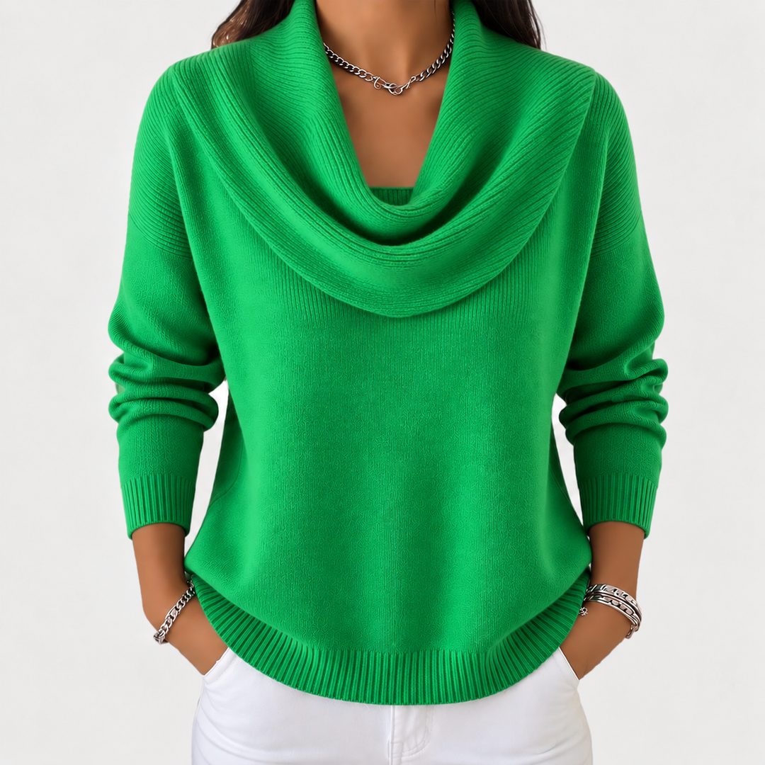 Julie | Pull à col drapé