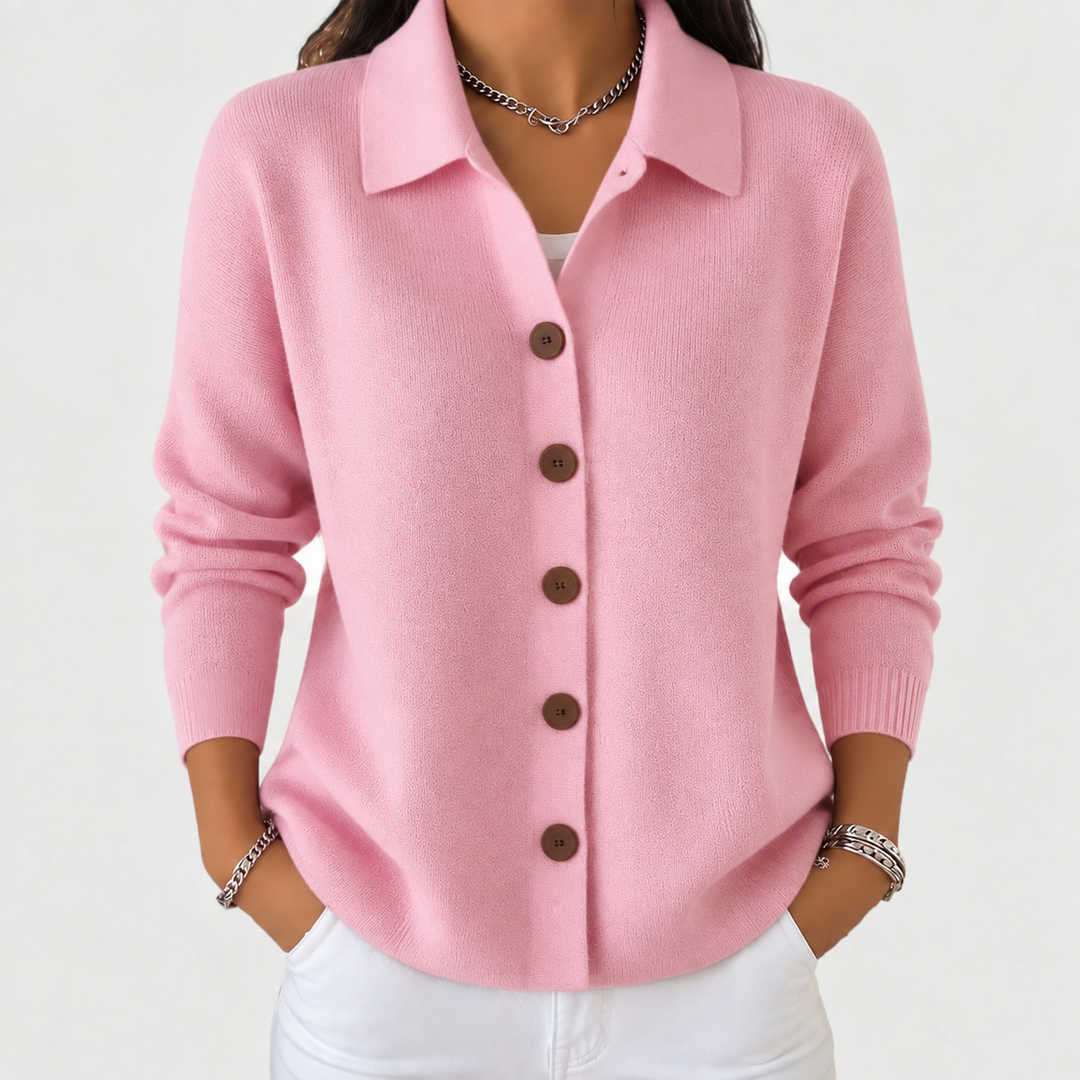 Françoise | Veste en tricot avec col et boutons