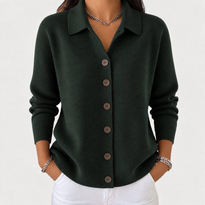 Françoise | Veste en tricot avec col et boutons