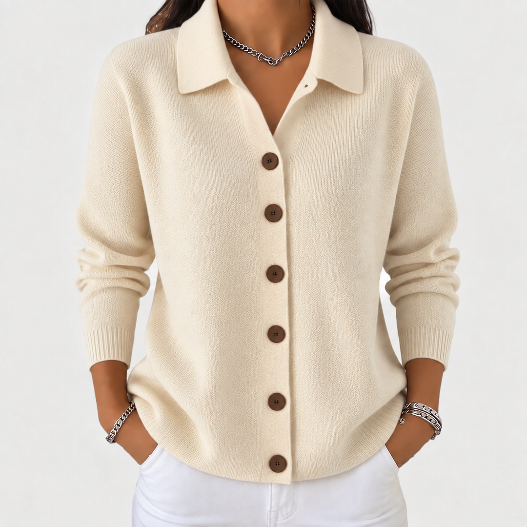 Françoise | Veste en tricot avec col et boutons