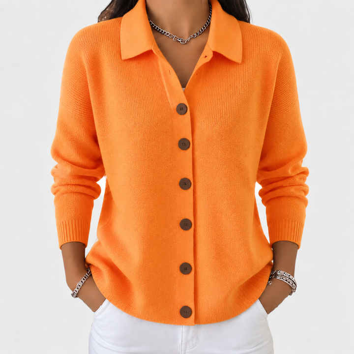 Françoise | Veste en tricot avec col et boutons